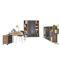 Büro Office Edition Eiche Dekor/anthrazit Hg - Anthrazit Hochglanz/Sonoma Eiche, MODERN, Holzwerkstoff/Metall - MID.YOU