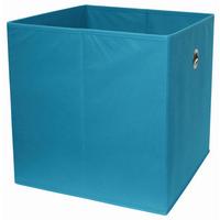 SKLÁDACÍ KRABICE CUBI - petrolej, Moderní, kompozitní dřevo/textil (32/32/32cm)