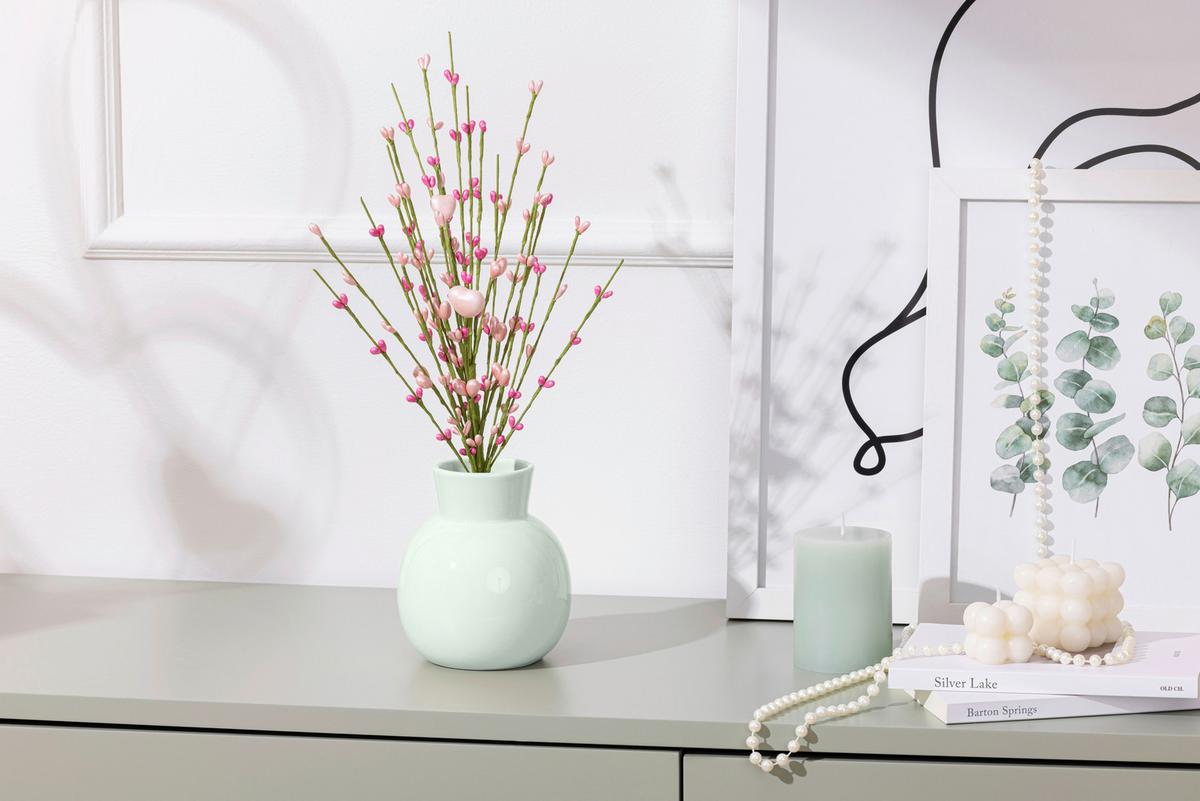 Dekostrauß Elsa - Hellbraun/Pink, KONVENTIONELL, Papier/Kunststoff (42cm) - Luca Bessoni