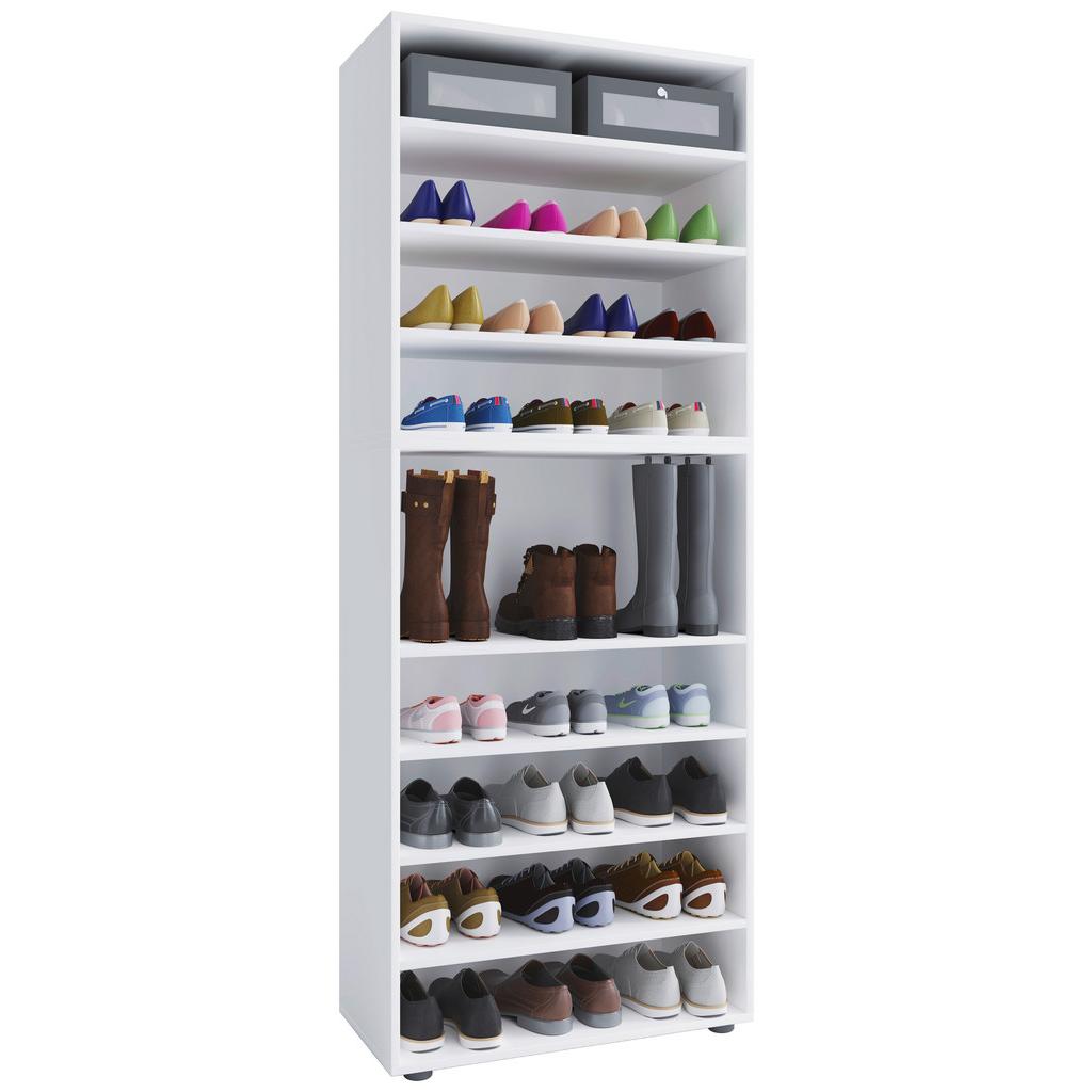 Schuhregal Lona XXL 9 Ablagen Weiß H: 183 cm