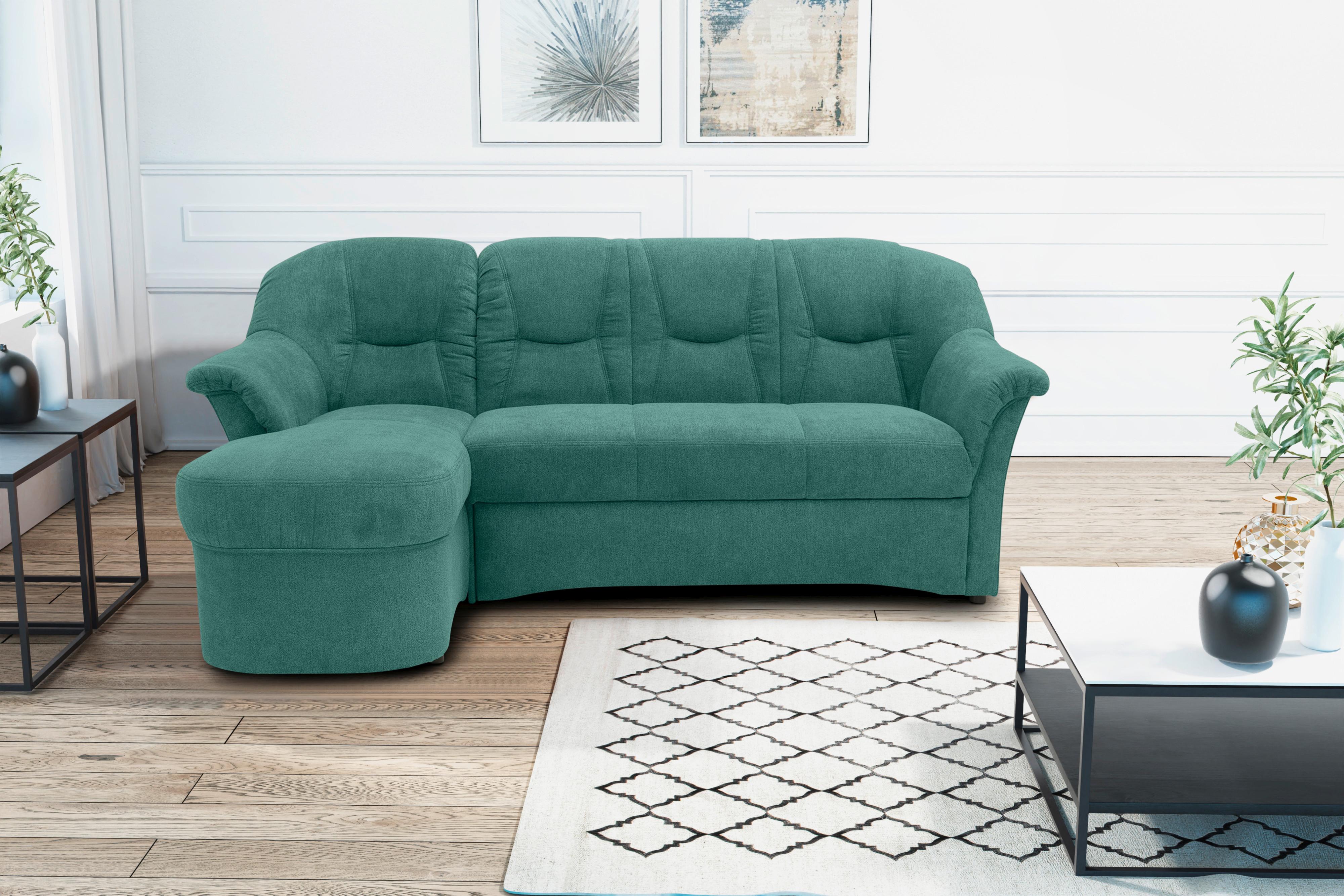 Ecksofa Sarafina - Petrol/Schwarz, KONVENTIONELL, Textil (146/232cm) - MID.YOU
