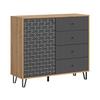 Highboard Prisma, Anthrazit B: 110 Cm - Anthrazit/Schwarz, Design, Holzwerkstoff (110/96/40cm) - Livetastic