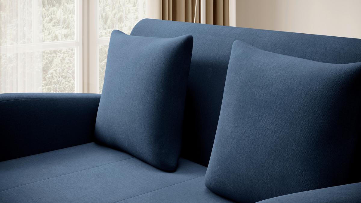 Schlafsofa Ario Blau B: 244 Cm - Blau/Schwarz, Design, Textil (244/97/97cm) - MID.YOU