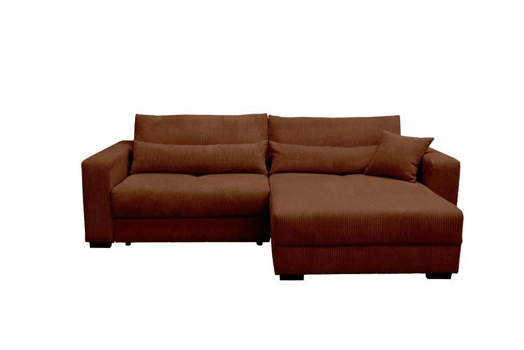 Rohová sedačka XELA, sezení boxspring., karamel.m. - černá/karamel, Moderní, textil (265/170cm)