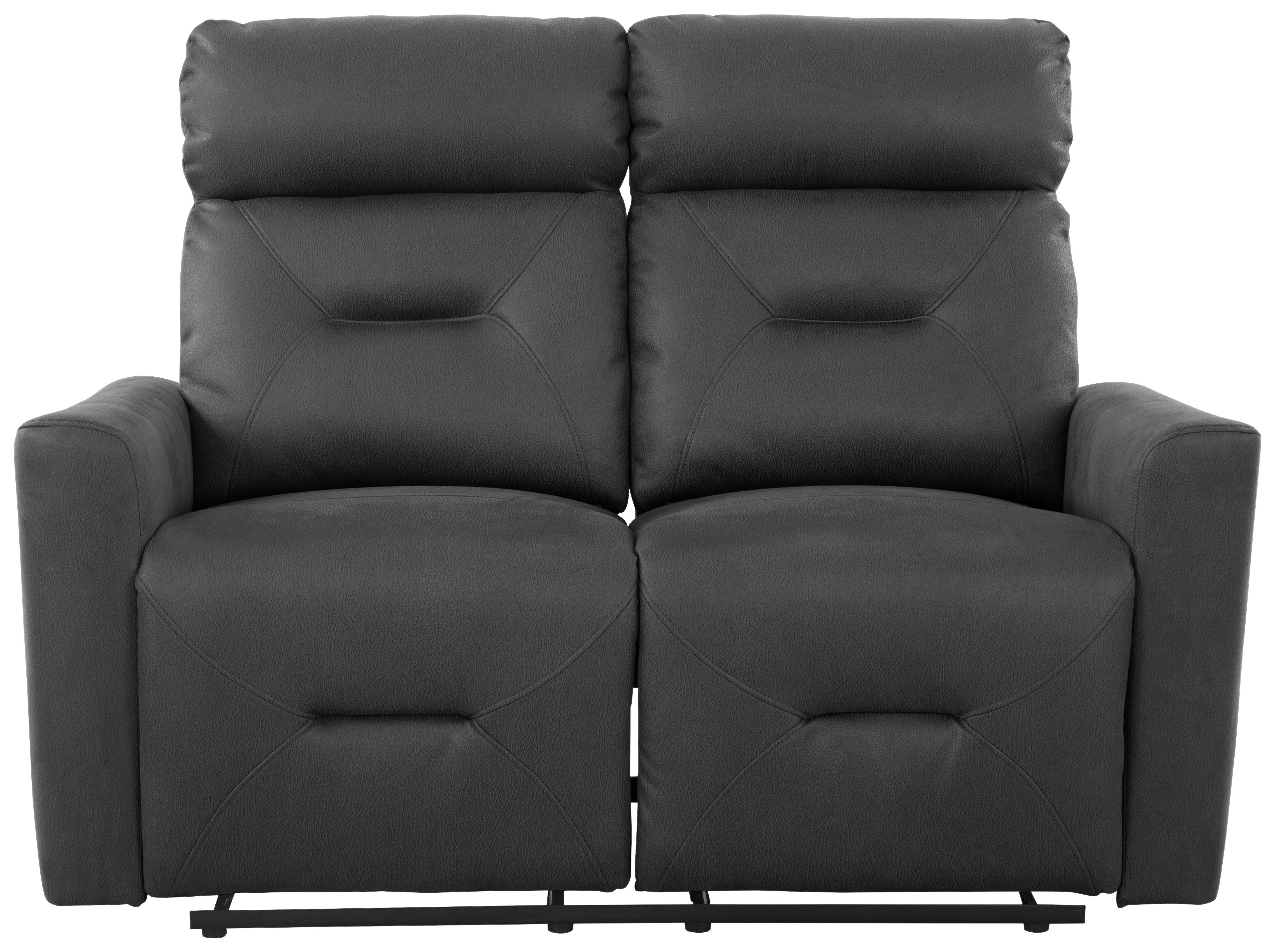 Dvojmiestna pohovka AURELI, čierna, s relaxačnou funkciou - čierna, Basics, kov/drevo (82/102,5/92,5cm) - Livetastic