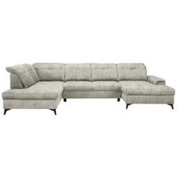 Sedacia súprava U SIERRA, ľavá, sivohnedá INFINITY - čierna/taupe, Modern, kov/textil (181-230/90-106/364cm) - Mömax