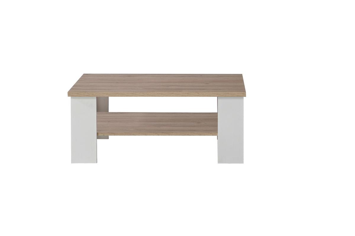 Dohányzóasztal Elara - Bianco tölgy/fehér, Modern, faalapú anyag (107/42,8/67cm)