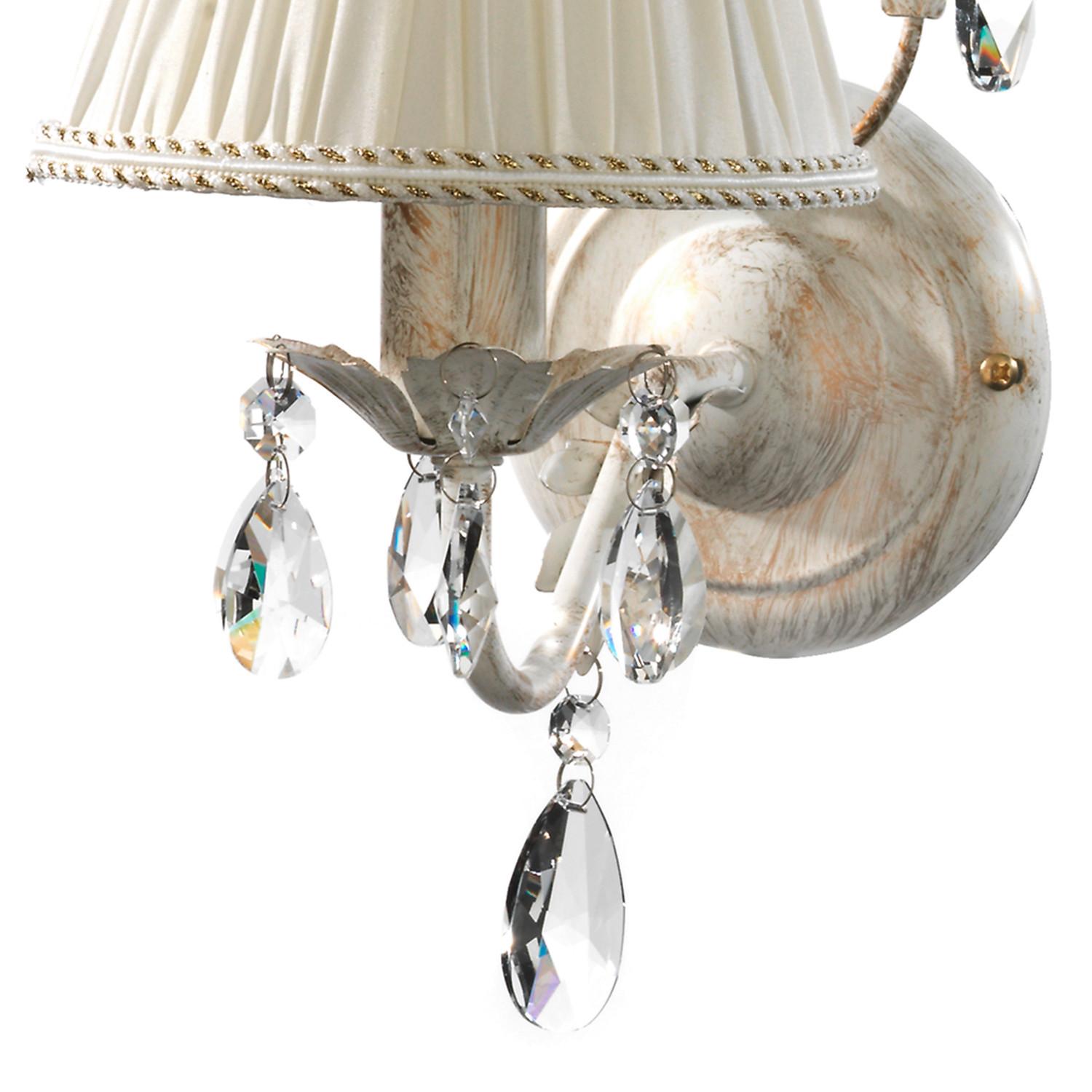 Wandleuchte 4669/Ap - Weiß, Natur, Glas/Textil (25/16/30cm)