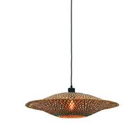 Hängeleuchte Bali H: 15 cm 1-Flammig höhenverstellbar - Hellbraun/Schwarz, Natur, Naturmaterialien (60/15cm) - Good & Mojo