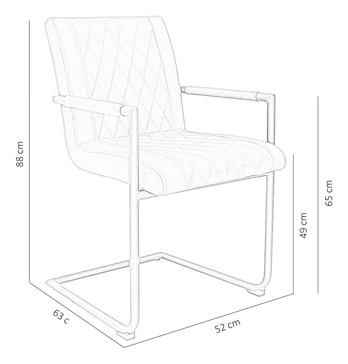 Armlehnstuhl Damian Anthrazit Gepolstert 2er-Set - Anthrazit/Schwarz, LIFESTYLE, Textil/Metall (52/88/63cm) - MID.YOU
