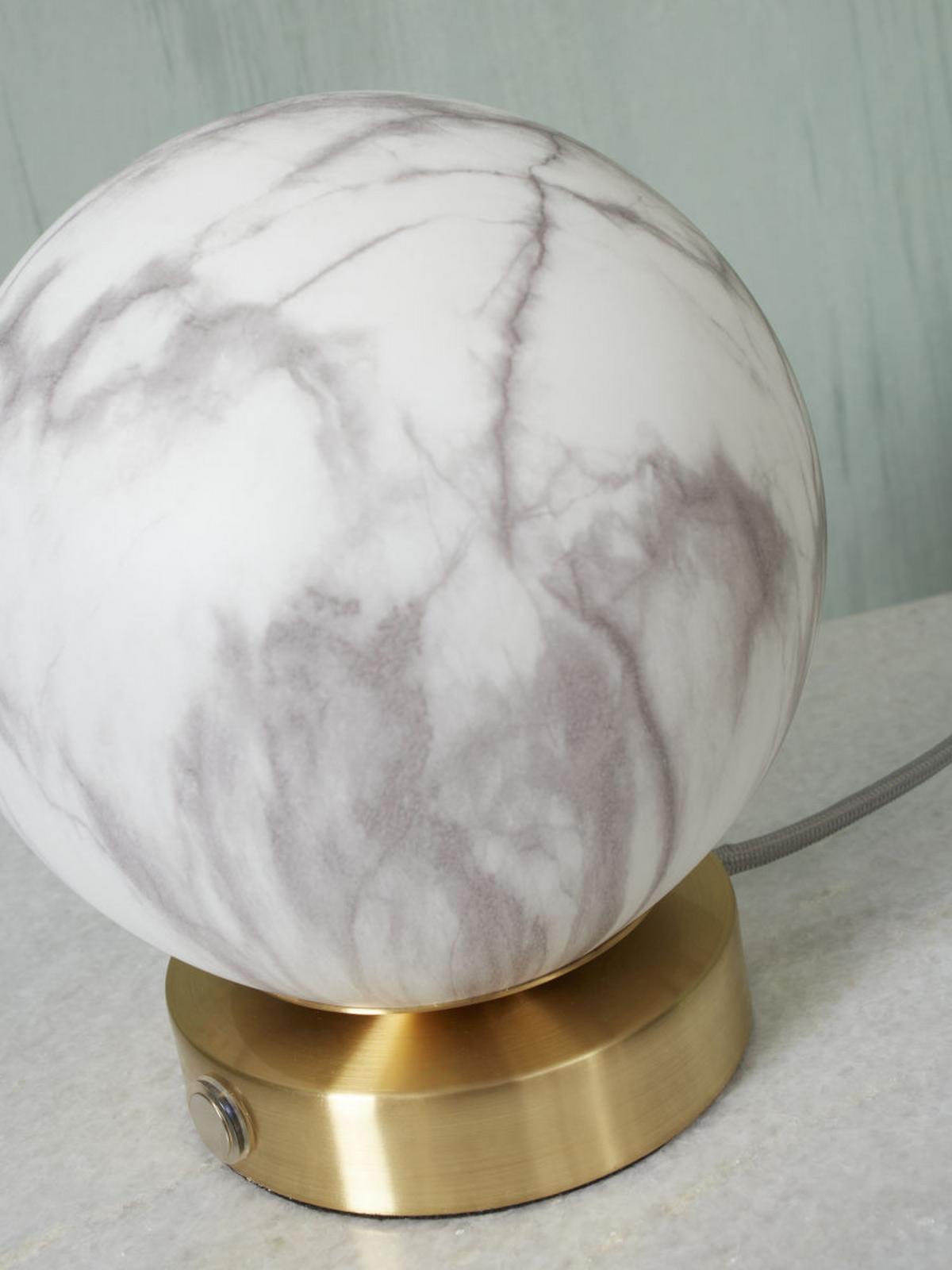 Tischlampe Carrera Goldfarben mit Schalter - Goldfarben/Weiß, Basics, Glas/Metall (16/18cm) - It's about Romi