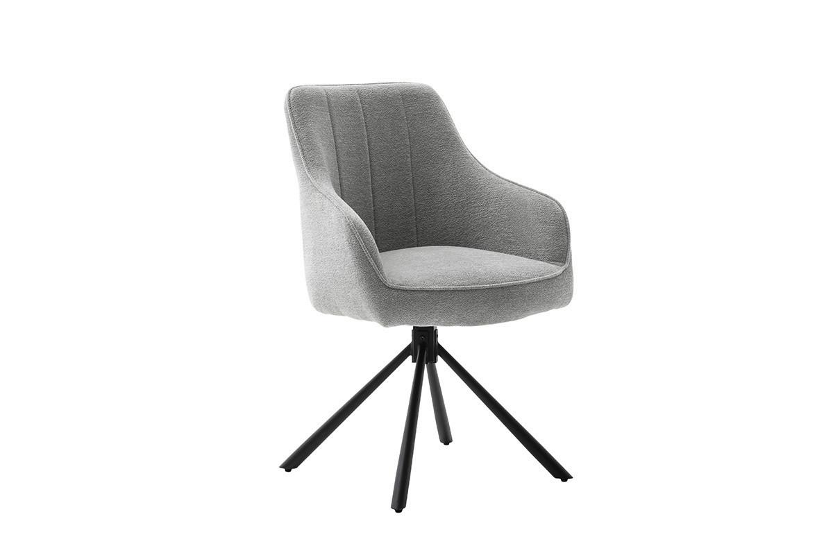 Armlehnstuhl Kasama Textil Hellgrau 180° Drehbar