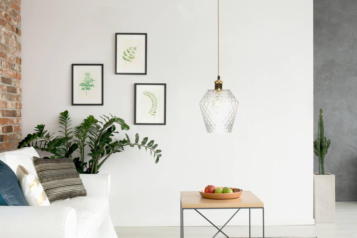 Hängeleuchte Lumi H: 27 Cm 1-Flammig - Klar/Goldfarben, Trend, Glas (20/27/20cm) - Kayoom