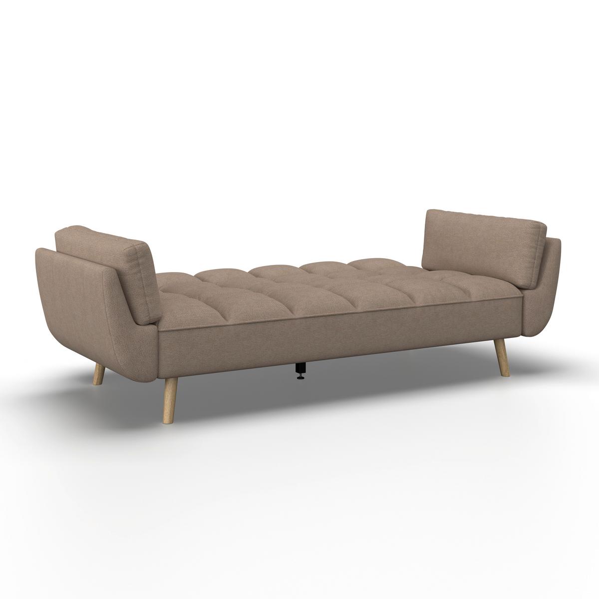 Rozkladacia pohovka CORA, hnedá, max. 360 kg - hnedá/prírodná farba, Modern, drevo/textil (214/92/81cm) - Bessagi Home