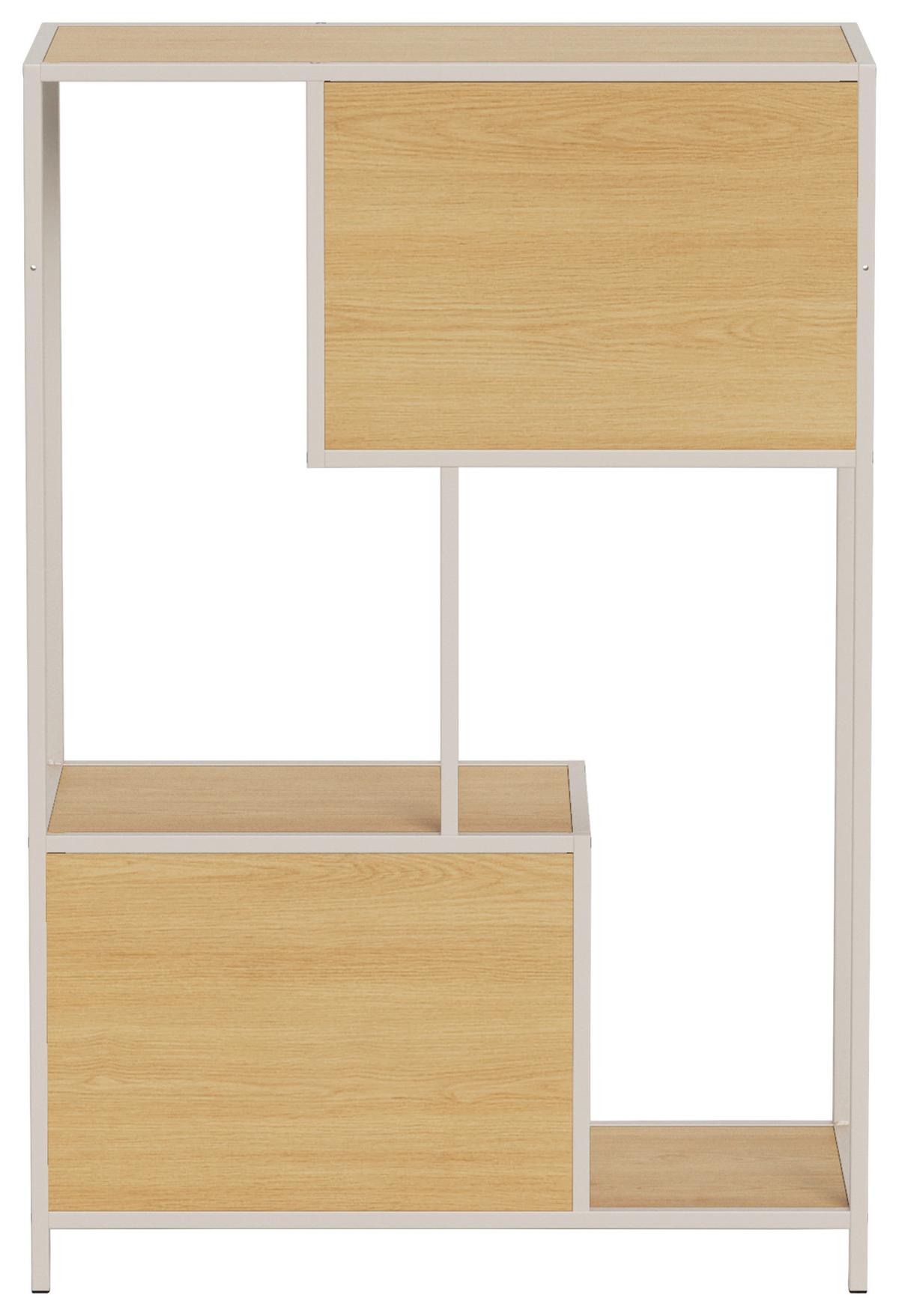 REGÁL SEAFORD - sivá/farba duba, Modern, kov/kompozitné drevo (77/114/35cm) - Xora