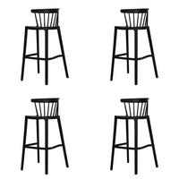 Stuhl 4x Windson – Barstuhl Schwarz - Schwarz, Basics, Kunststoff (56/103/55cm)