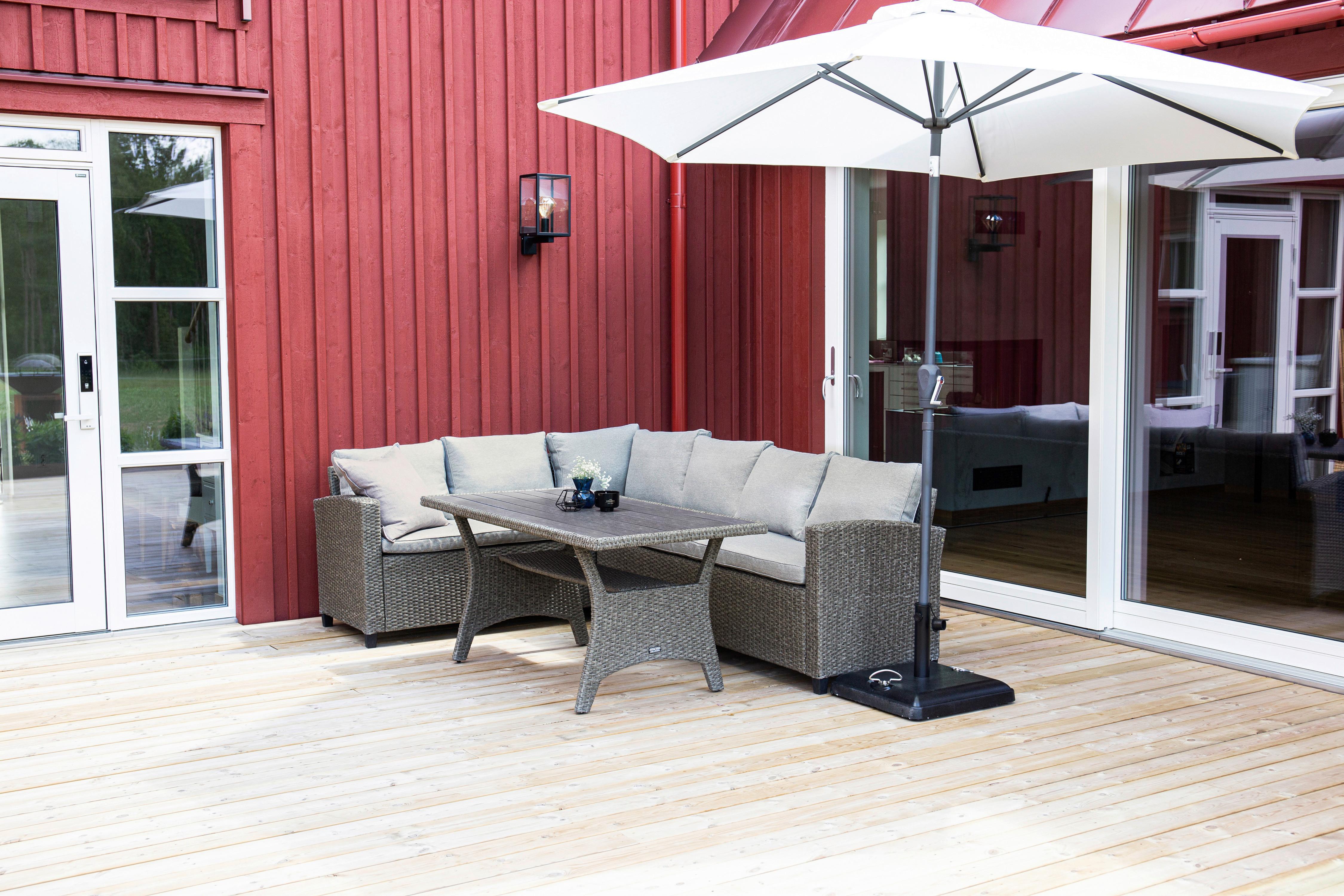 Loungegarnitur 3-Tlg Brentwood aus Kunststoff mit Kissen - Grau, KONVENTIONELL, Kunststoff - Gardenson