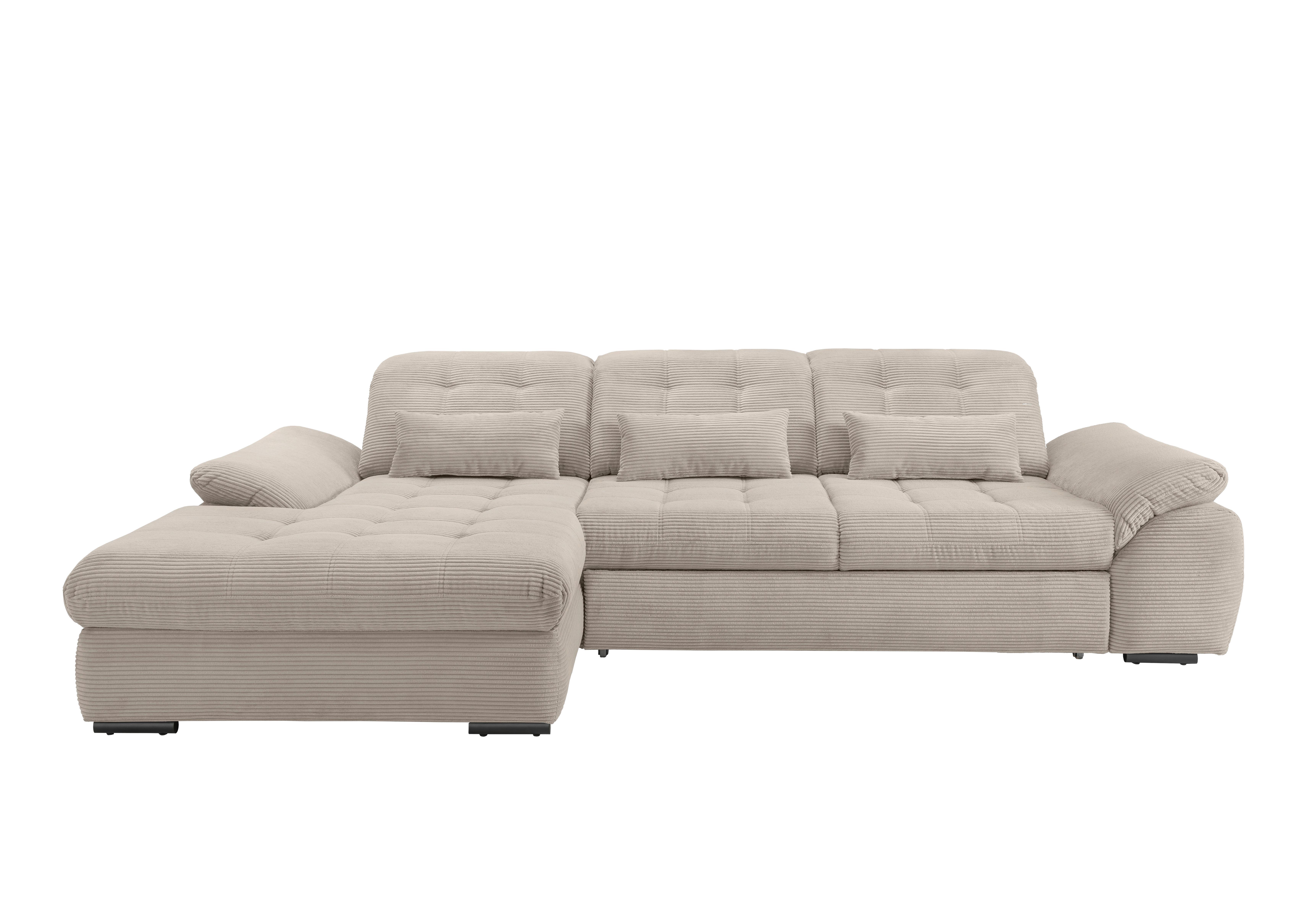Ecksofa mit Bettkasten Rigatti Beige S: 184x314 cm - Beige/Schwarz, MODERN, Textil (184/314cm) - Livetastic