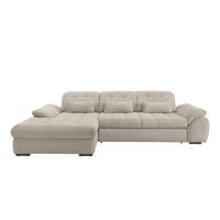 Ecksofa Mit Bettkasten Rigatti Beige S: 184x314 Cm - Beige/Schwarz, MODERN, Textil (184/314cm) - Livetastic