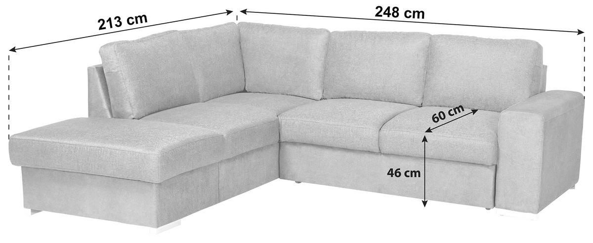 ROHOVÁ SEDAČKA EDDI - cappuccino/barvy chromu, Konvenční, kov/textil (213/248cm) - MID.YOU