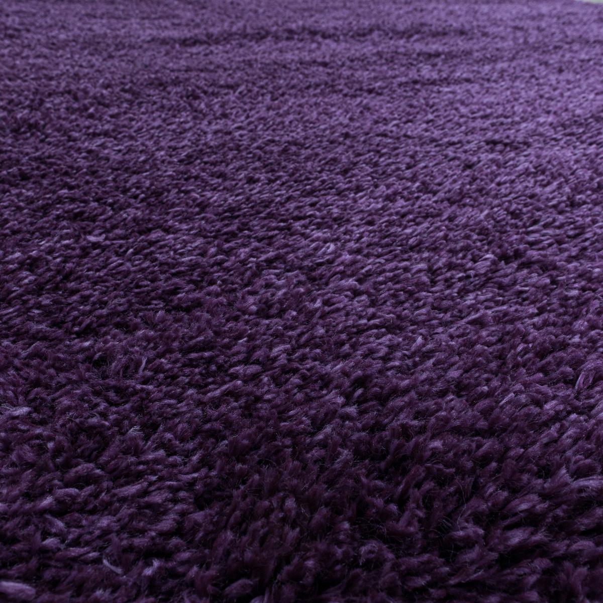 Hochflor Teppich Lila Fluffy Rund Ø 200 cm - Lila, Basics, Textil (200cm)