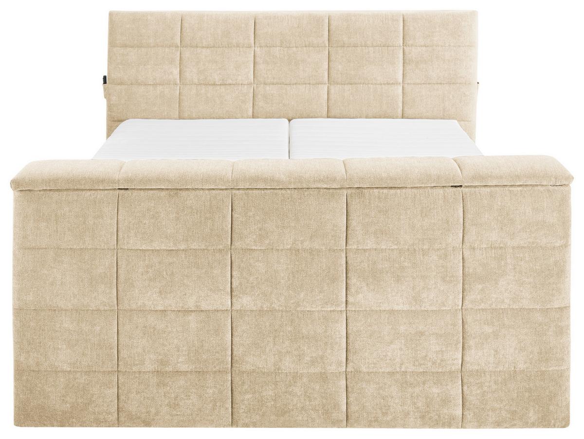 Boxspringbett Mit Topper 180x200 Denver - Sandfarben, KONVENTIONELL, Textil (180/200cm) - Carryhome