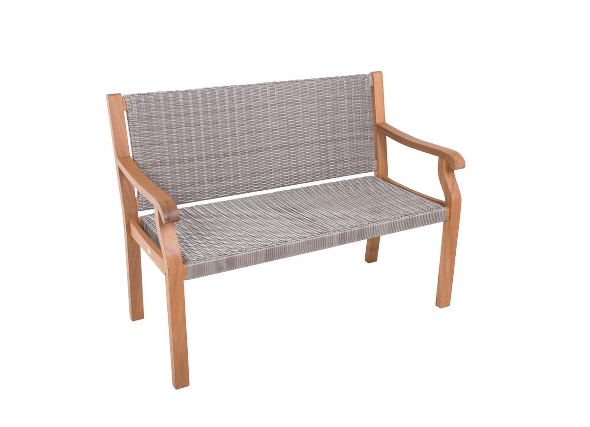 Gartenbank Holz Rosario 2-Sitzer - Braun/Grau, MODERN, Holz/Kunststoff (60/90/120cm) - Gardenson