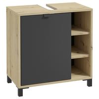 Waschbeckenunterschrank Vira B: 60 cm, Amora Anthrazit - Eichefarben/Anthrazit, Basics, Holzwerkstoff (60/62/34cm) - MID.YOU