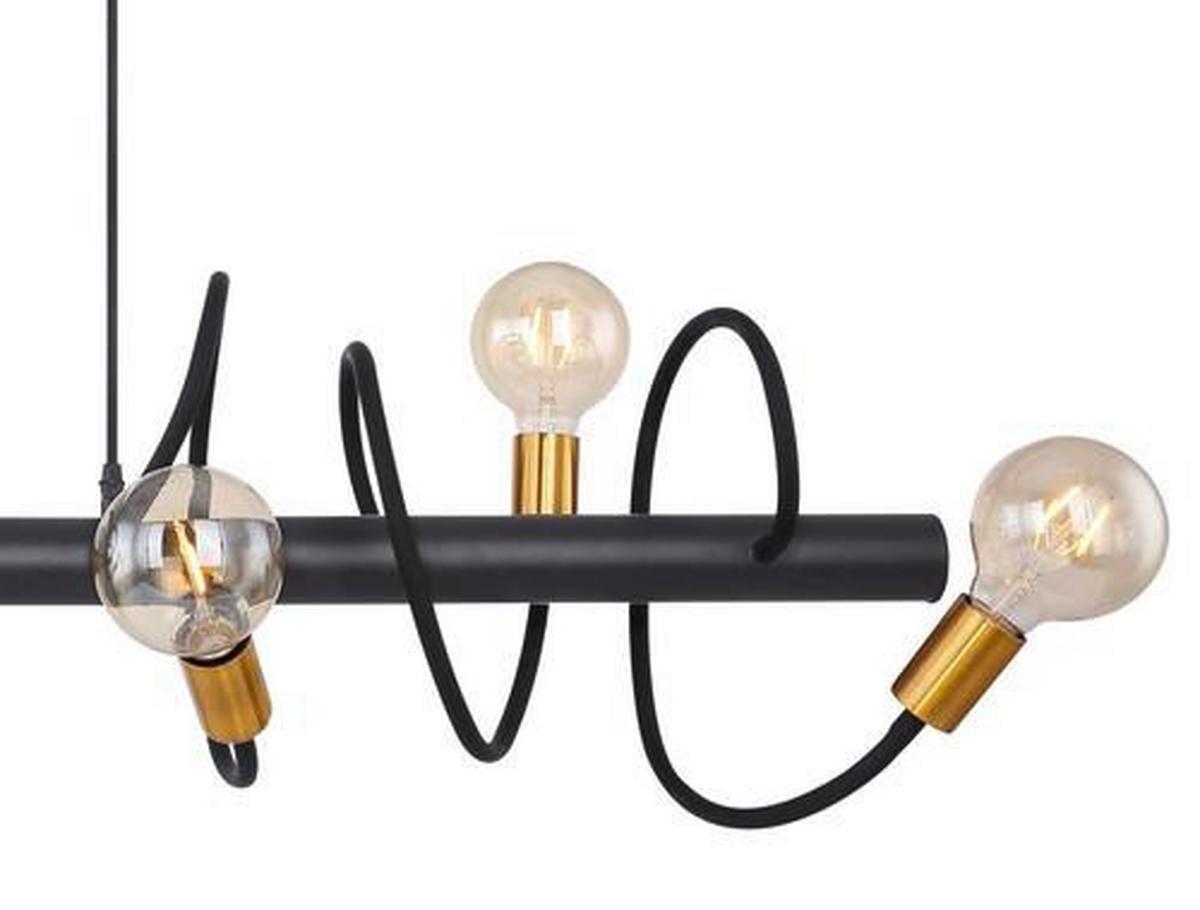 Hängeleuchte Eddy H: 150 Cm 6-Flammig, Mit Flexarmen - Goldfarben/Schwarz, Basics, Metall (230/19/150cm) - Globo