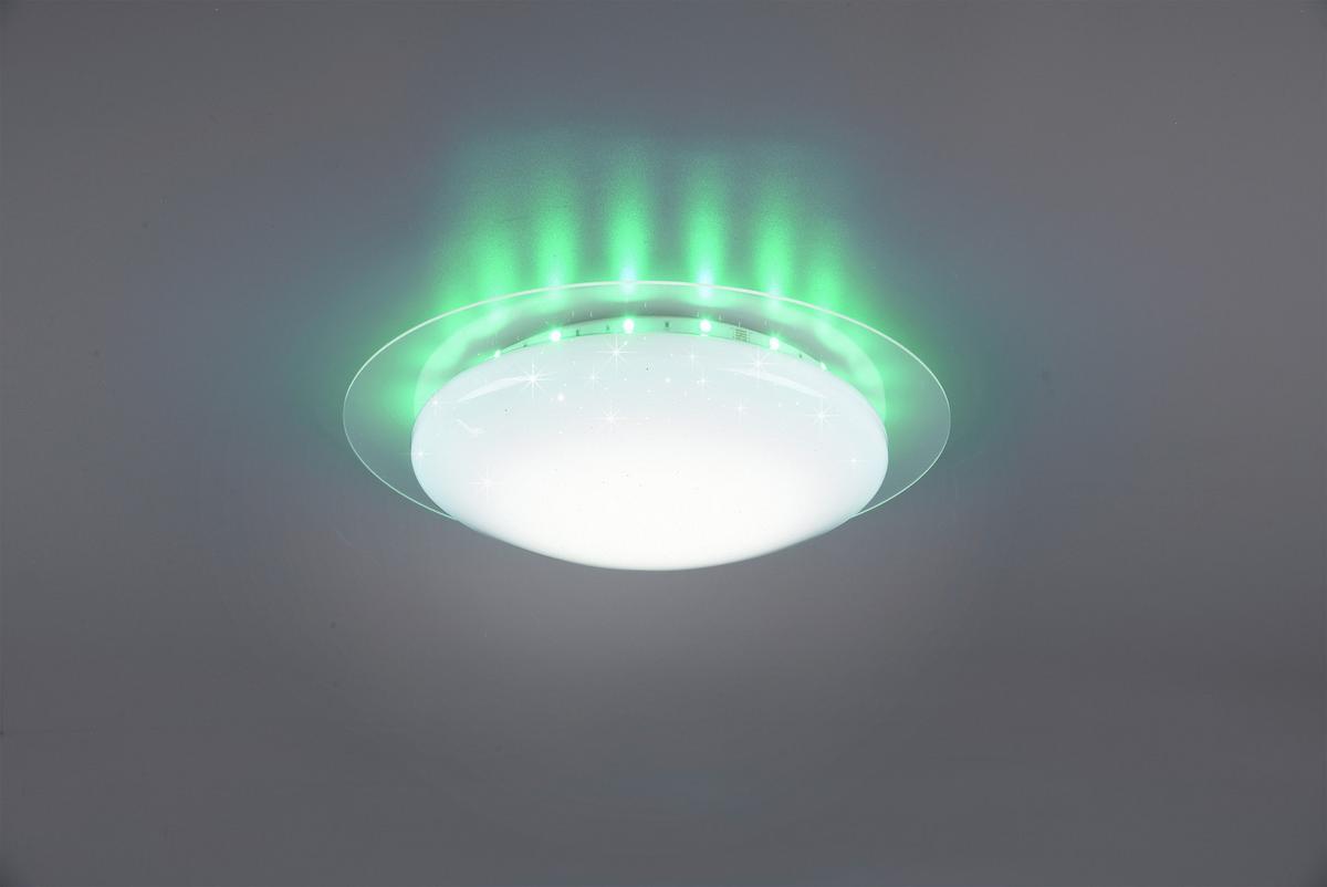 Led-deckenleuchte Ø 35 Cm Mit Sternenhimmel - Klar/Weiß, Basics, Kunststoff (35/8,7cm)