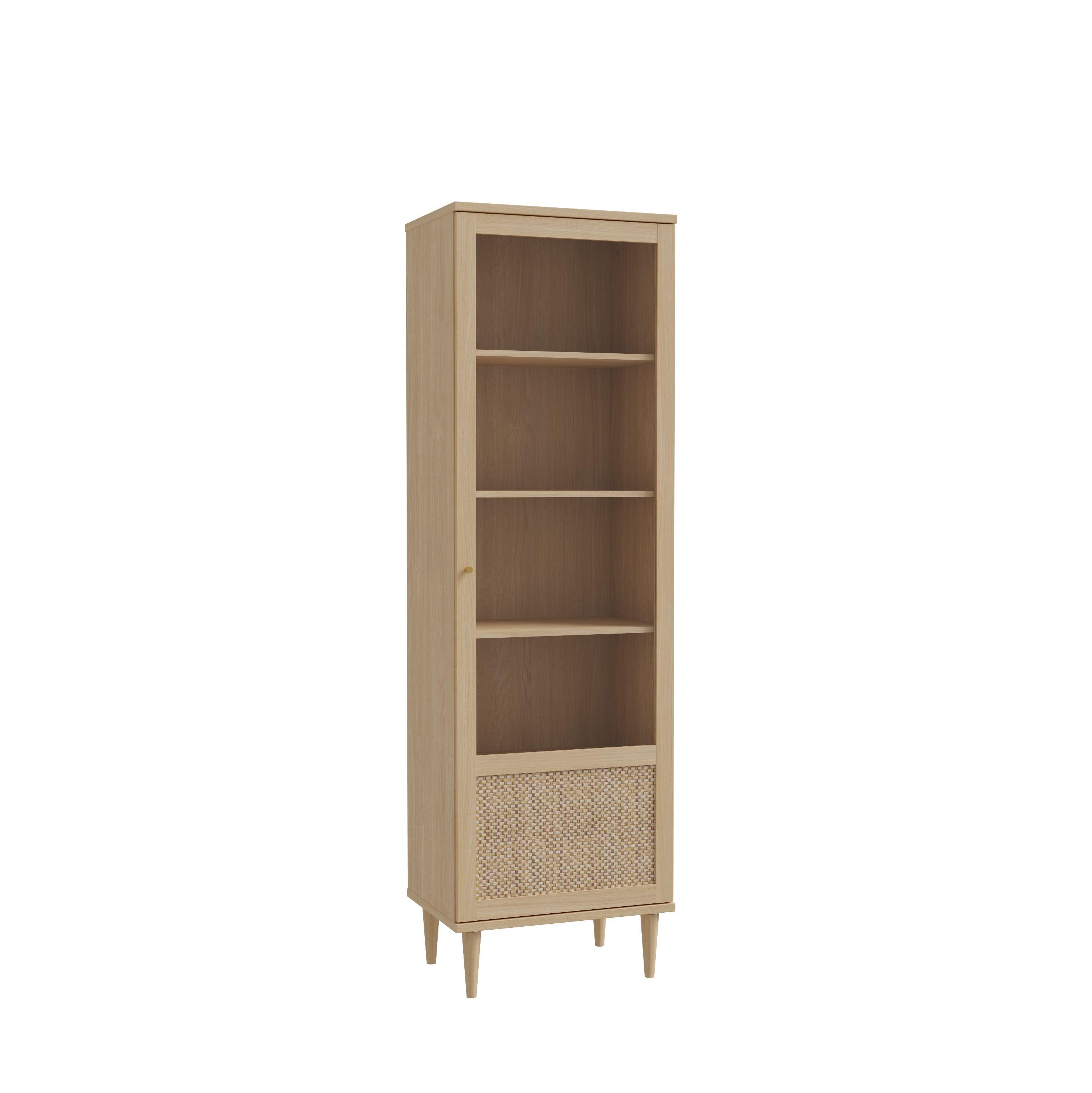 Vitrína CALASETTA š: 60 cm - barvy dubu/barvy zlata, Natur, kov/kompozitní dřevo (60,4/198,5/41,4cm)