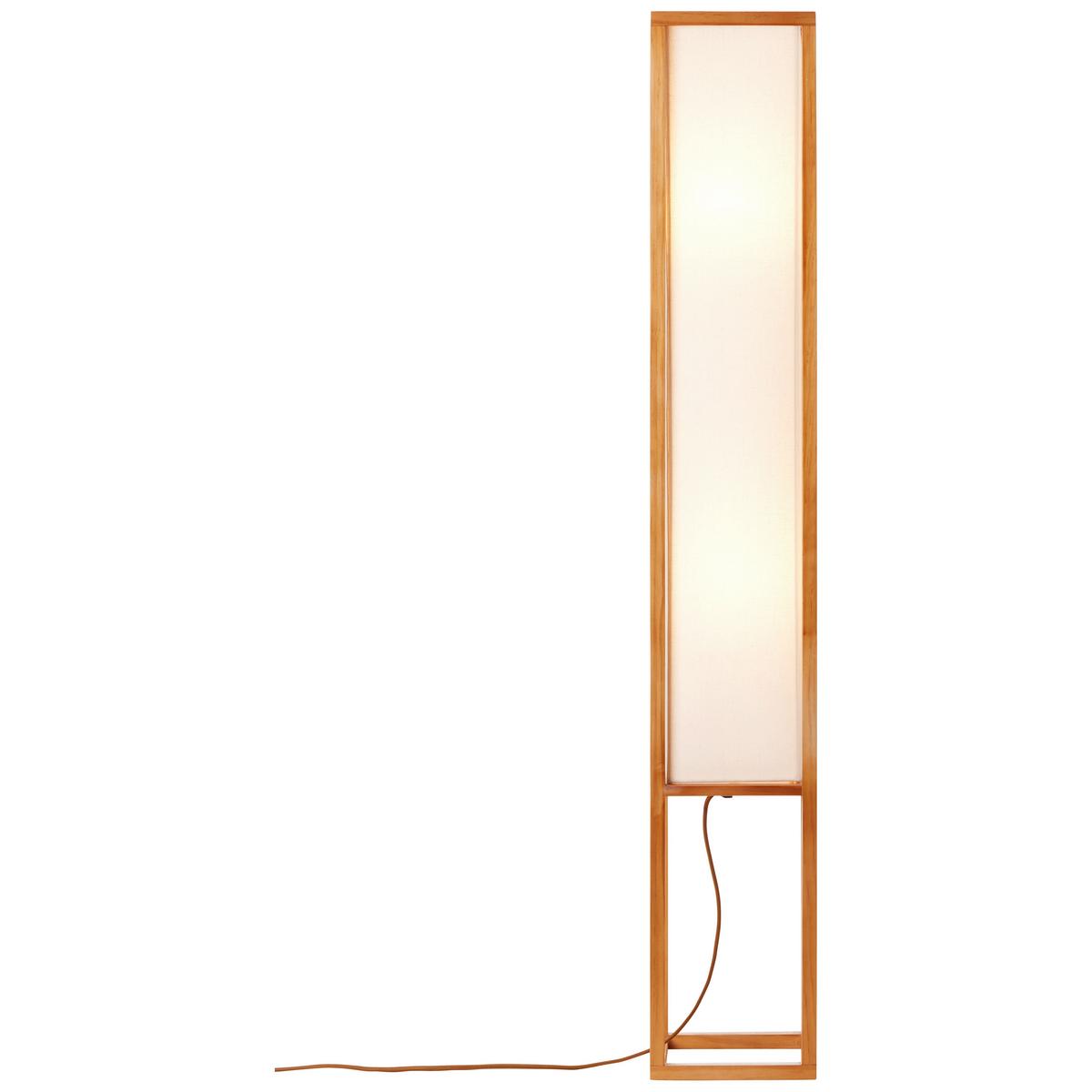 Stehlampe Holz Seaside Naturfarben/Weiß, Fußschalter - Naturfarben/Weiß, Natur, Holz/Textil (19/120/19cm) - Brilliant