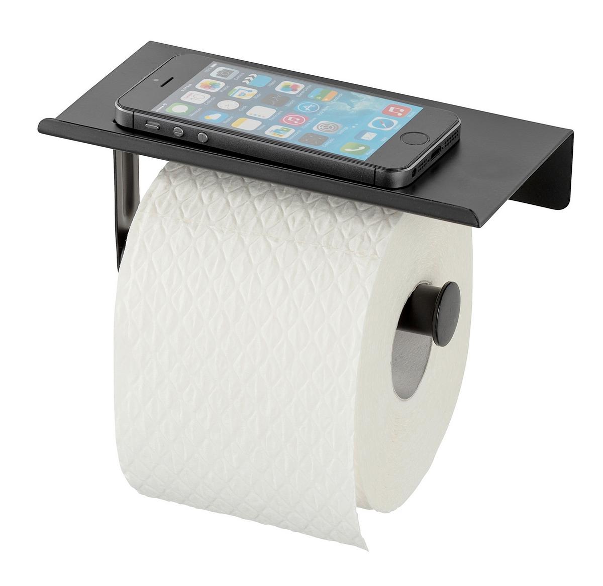 Toilettenpapierhalter Allstar Walli Schwarz 70012400 - Schwarz, MODERN, Metall (18/9,5/7,5cm) - Wenko