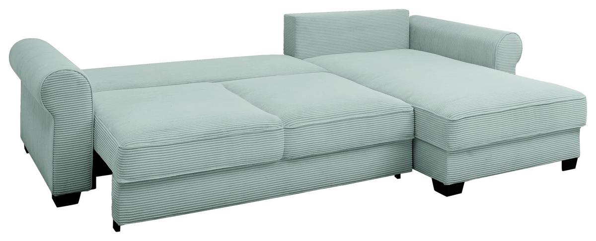 Ecksofa Maureen Salbeigrün S: 318x197 Cm - Salbeigrün/Schwarz, KONVENTIONELL, Textil (318/197cm) - MID.YOU