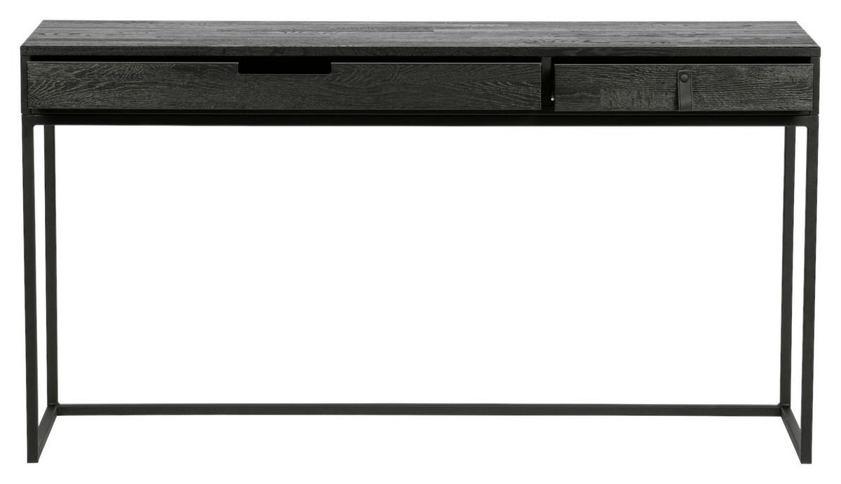 Schreibtisch Silas Schwarz B: 140 cm - Schwarz, Design, Holz/Metall (140/44/75cm) - Livetastic