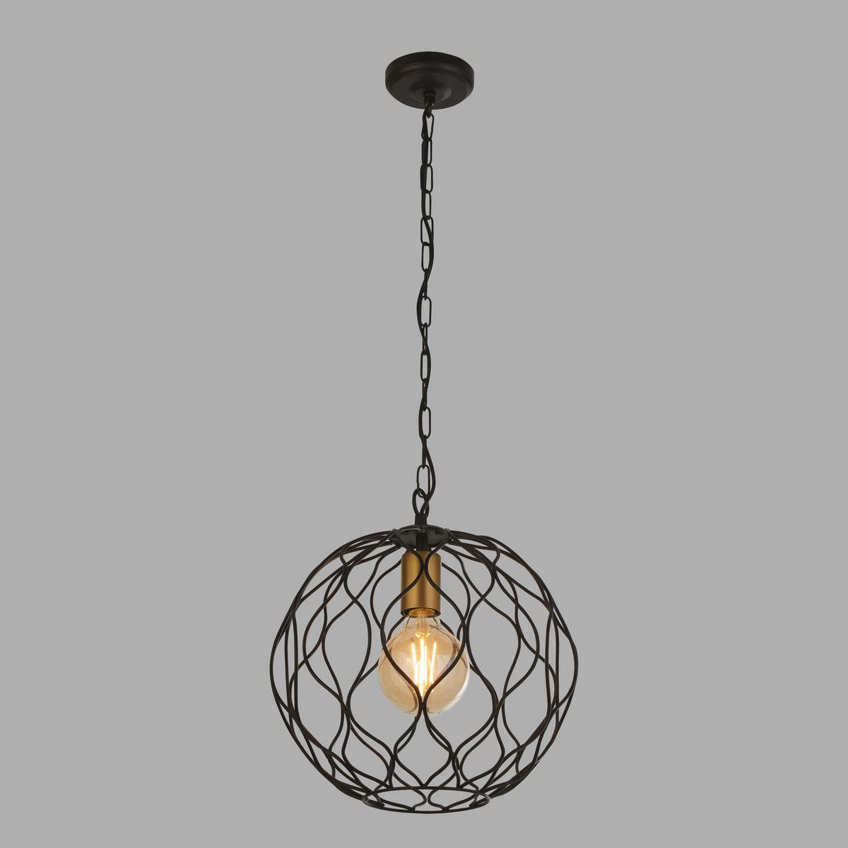 Hängeleuchte 4511-1bk - Goldfarben/Schwarz, Design, Metall (31.5/33cm)