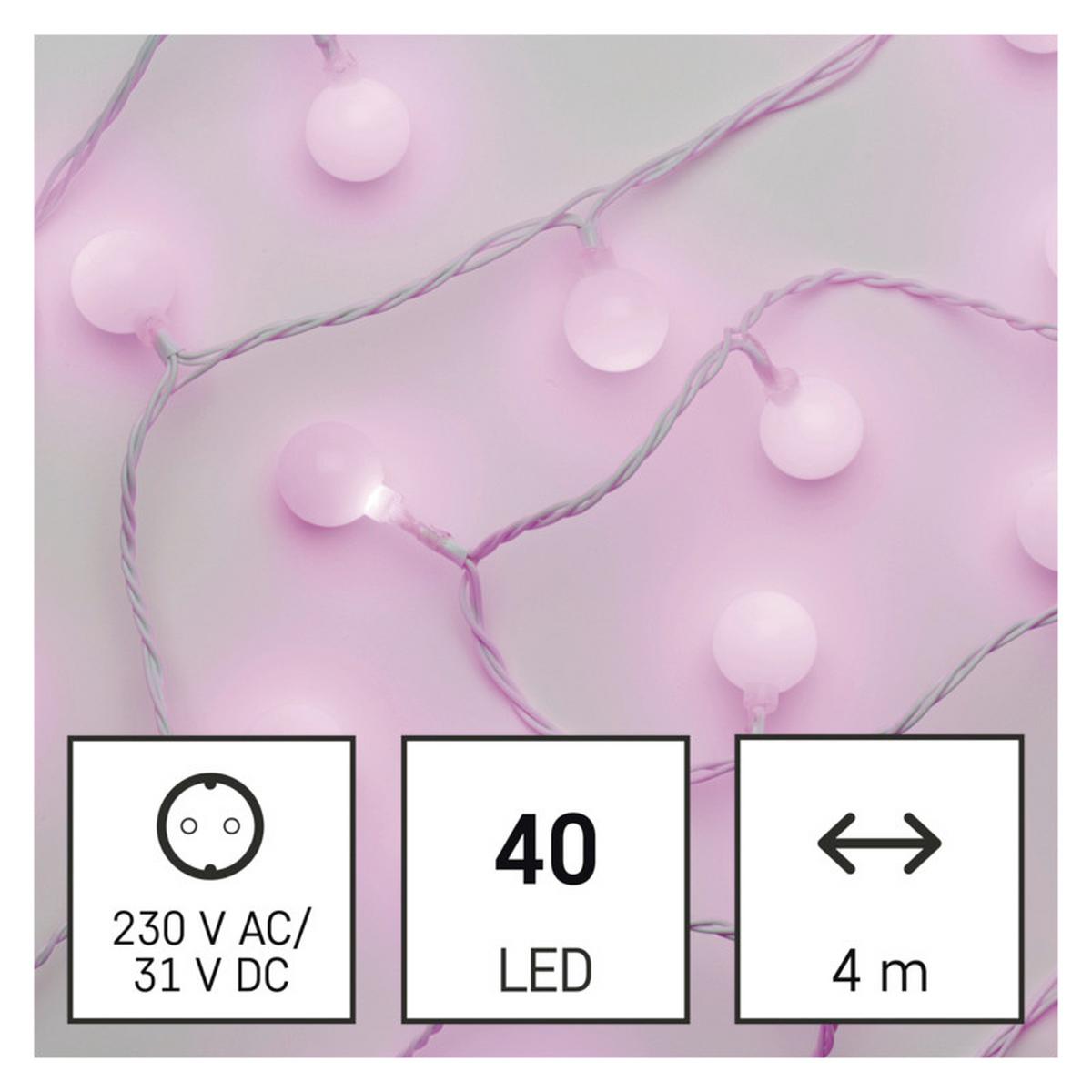 DEKORAČNÉ LED SVIETIDLO ružová - biela, Design, kov/plast (4cm)
