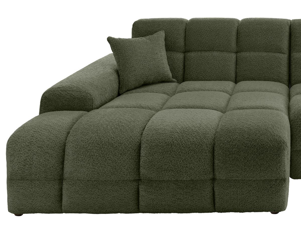 Ecksofa Bosco Dunkelgrün S: 152x301 cm - Dunkelgrün/Schwarz, MODERN, Textil (152/301cm) - Livetastic