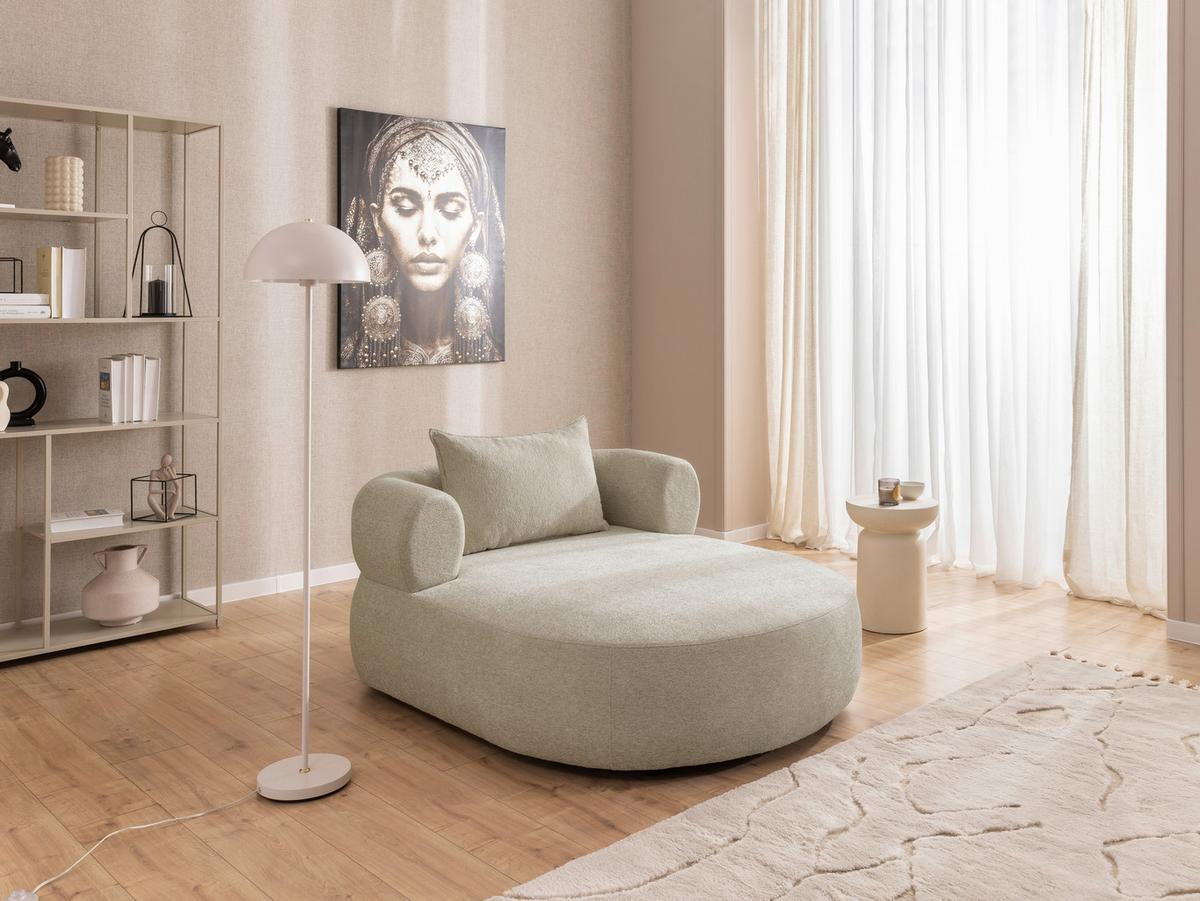 Xxl-sessel Ferro Beige B: 122 Cm - Beige/Schwarz, Design, Textil (122/76/156cm) - Livetastic