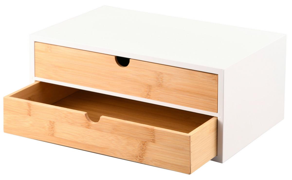 Schubladenbox Organizer - Hellbraun/Weiß, Basics, Holz/Holzwerkstoff (33,5/21,5/14cm) - Kesper