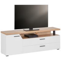 Médiaállvány Nico - Artisan tölgy/fehér, Modern, faalapú anyag (160/58,4/40cm)