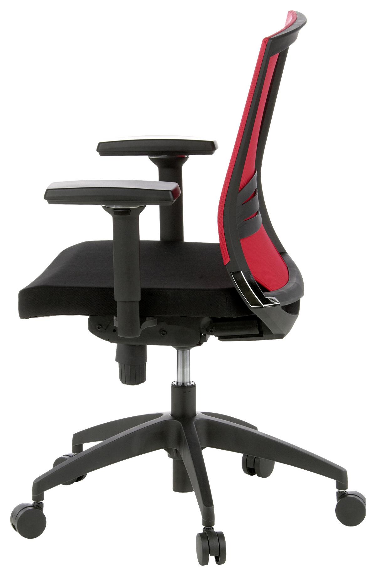 Drehstuhl Porto Base Rot/Schwarz - Rot/Schwarz, MODERN, Kunststoff/Textil (59/108/44cm) - MID.YOU