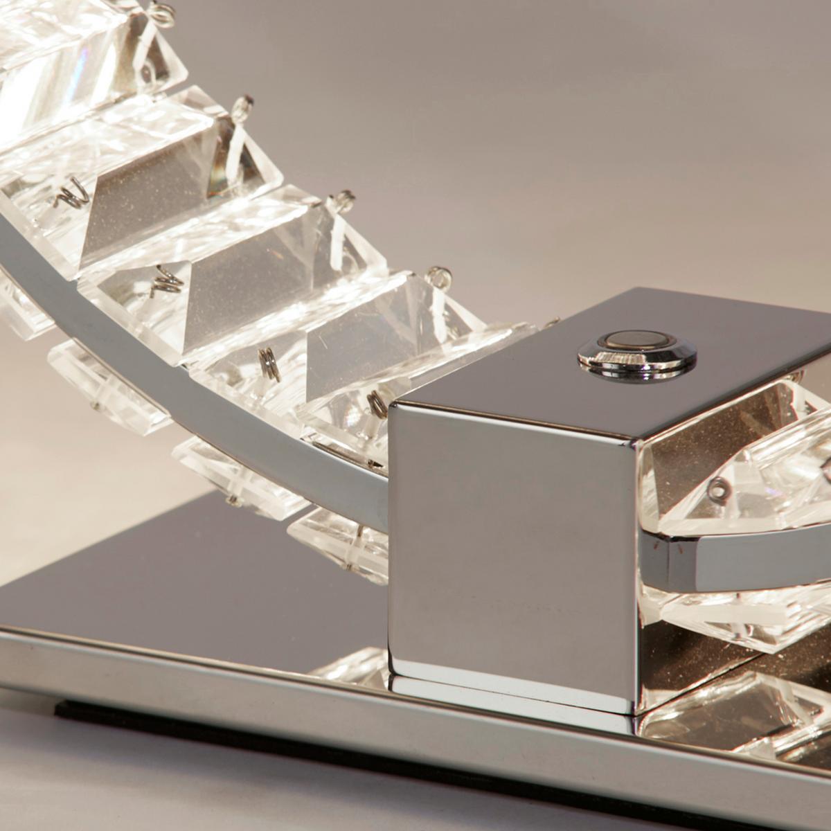 LED-Tischleuchte Hoop Chromfarben B: 10 cm - Chromfarben, LIFESTYLE, Glas/Metall (35/10/38cm)