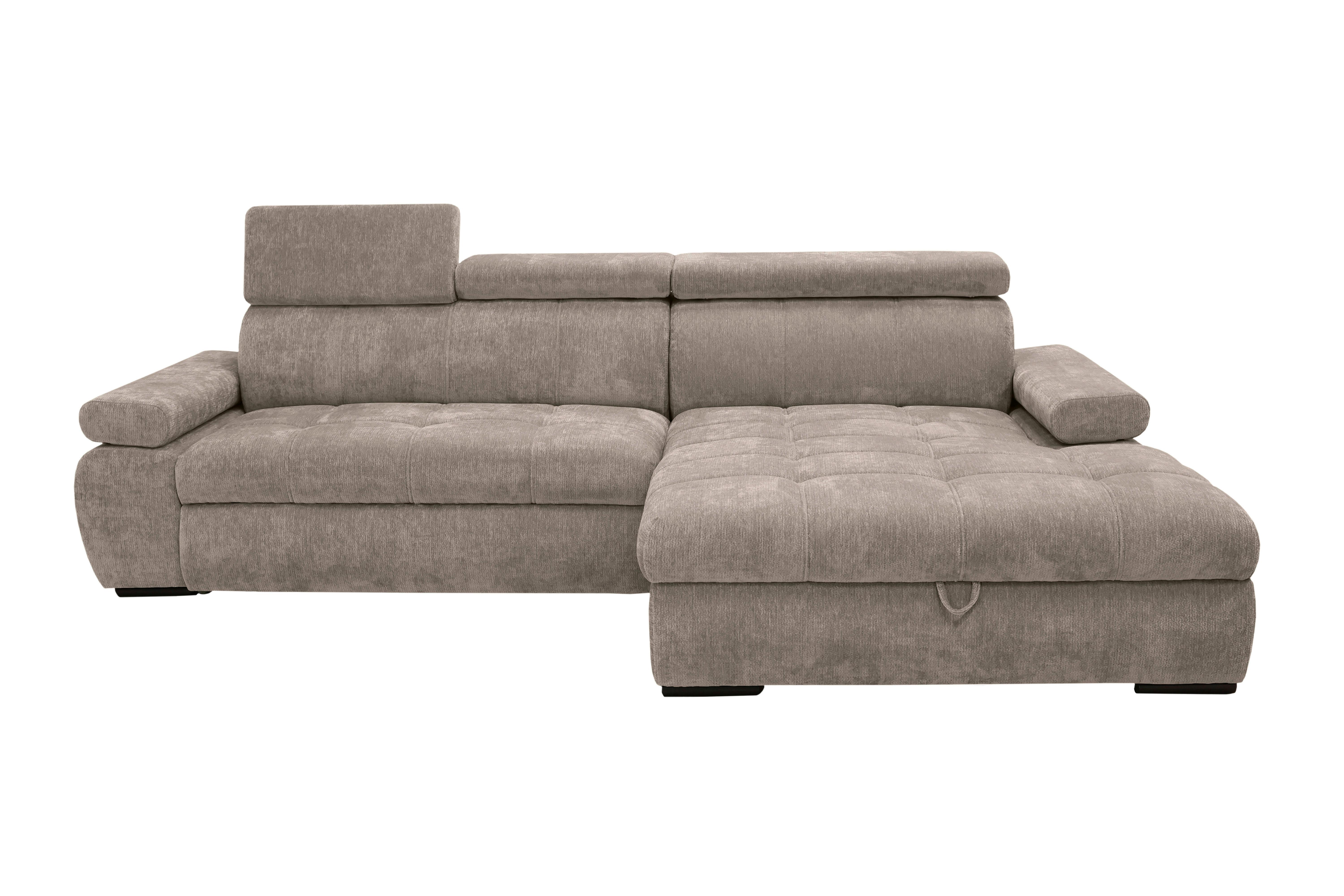 Rohová sedačka VEGAS, pravá, šedohnědá žinylka - černá/šedohnědá, Design, dřevo/textil (294/173cm)