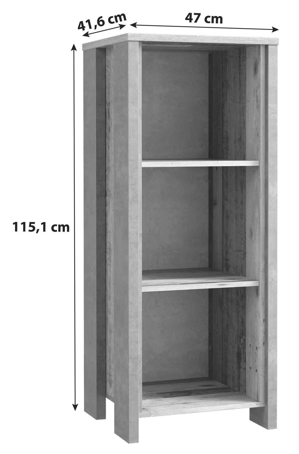 Regal Cliff B: 47 cm Braun/Dunkelgrau - Dunkelgrau/Braun, KONVENTIONELL, Holzwerkstoff/Kunststoff (47/115,1/42cm) - MID.YOU