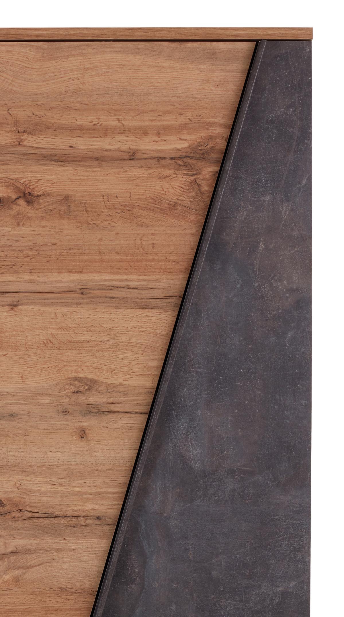 Botník VENEDIG VENEDIG - barvy dubu/černá, Moderní, kompozitní dřevo/plast (70/196/35cm)