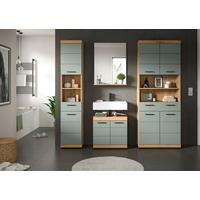 Badezimmer Scout Eiche Artisan Dekor Salbeigrün - Salbeigrün/Schwarz, MODERN, Holzwerkstoff (186/191/34cm) - MID.YOU