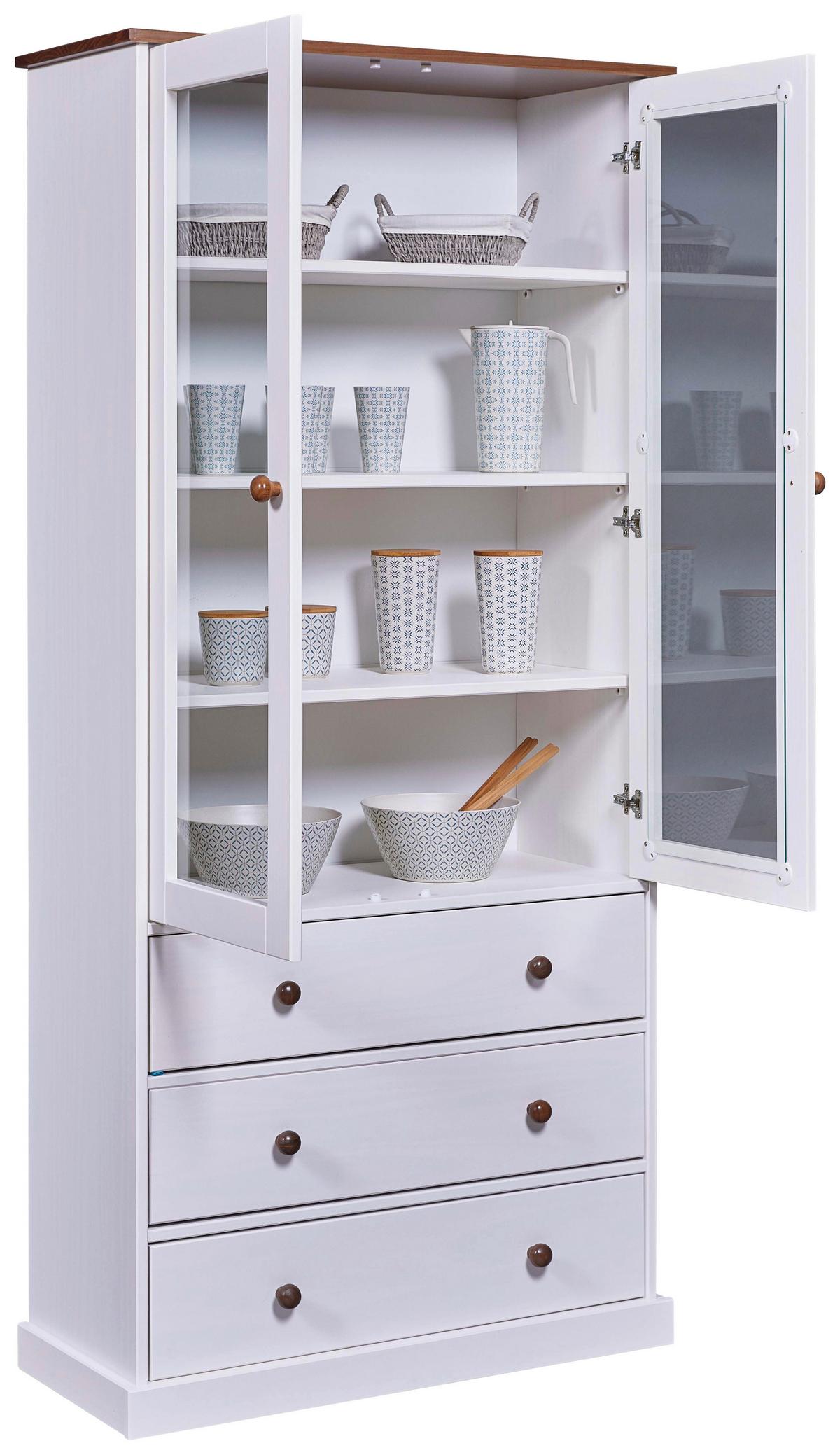 Vitrine Westerland 20901466 - Eichefarben/Weiß, MODERN, Glas/Holz (190/90/38cm) - MID.YOU