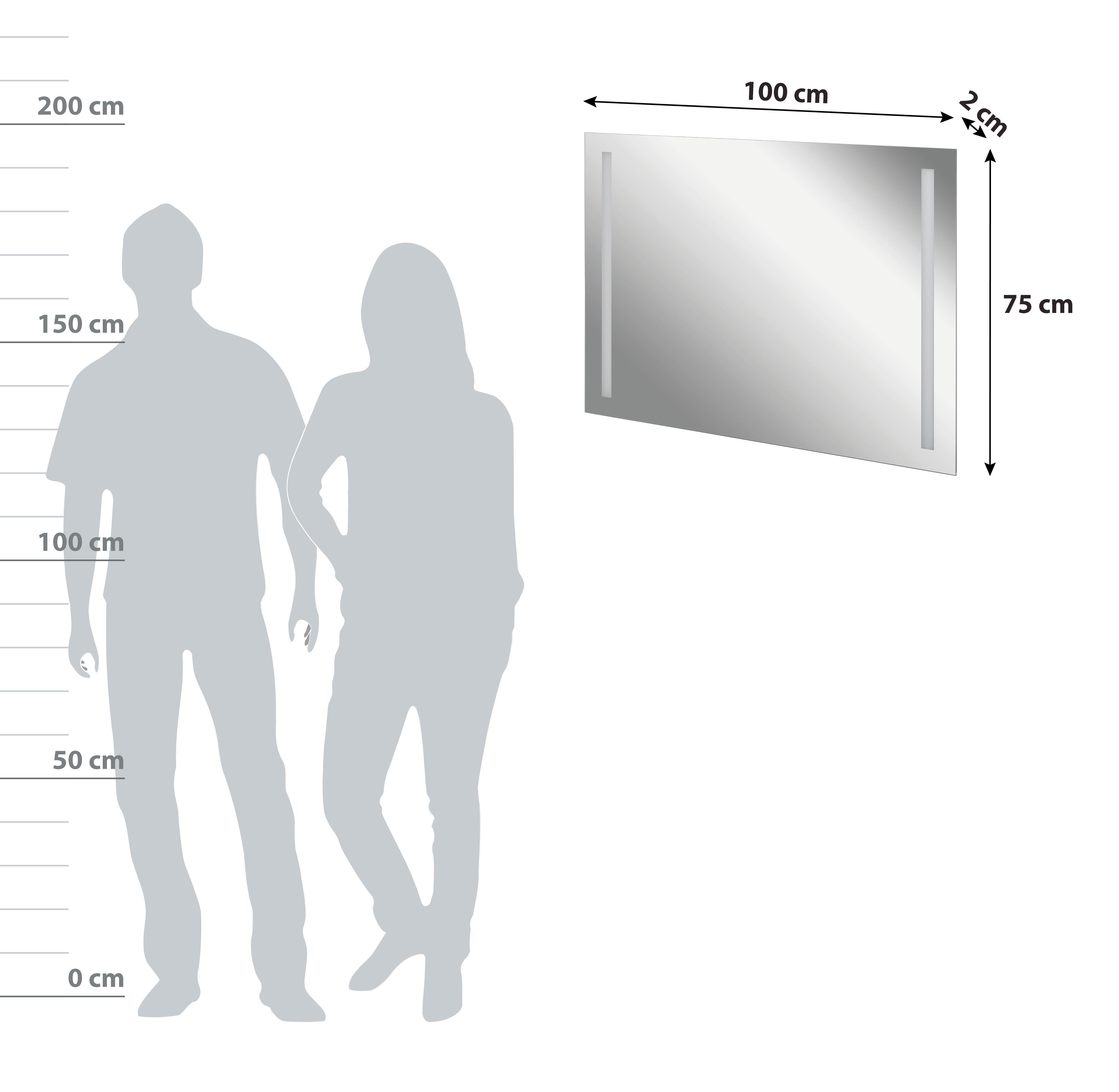 Wandspiegel LINEAR mit LED-Beleuchtung