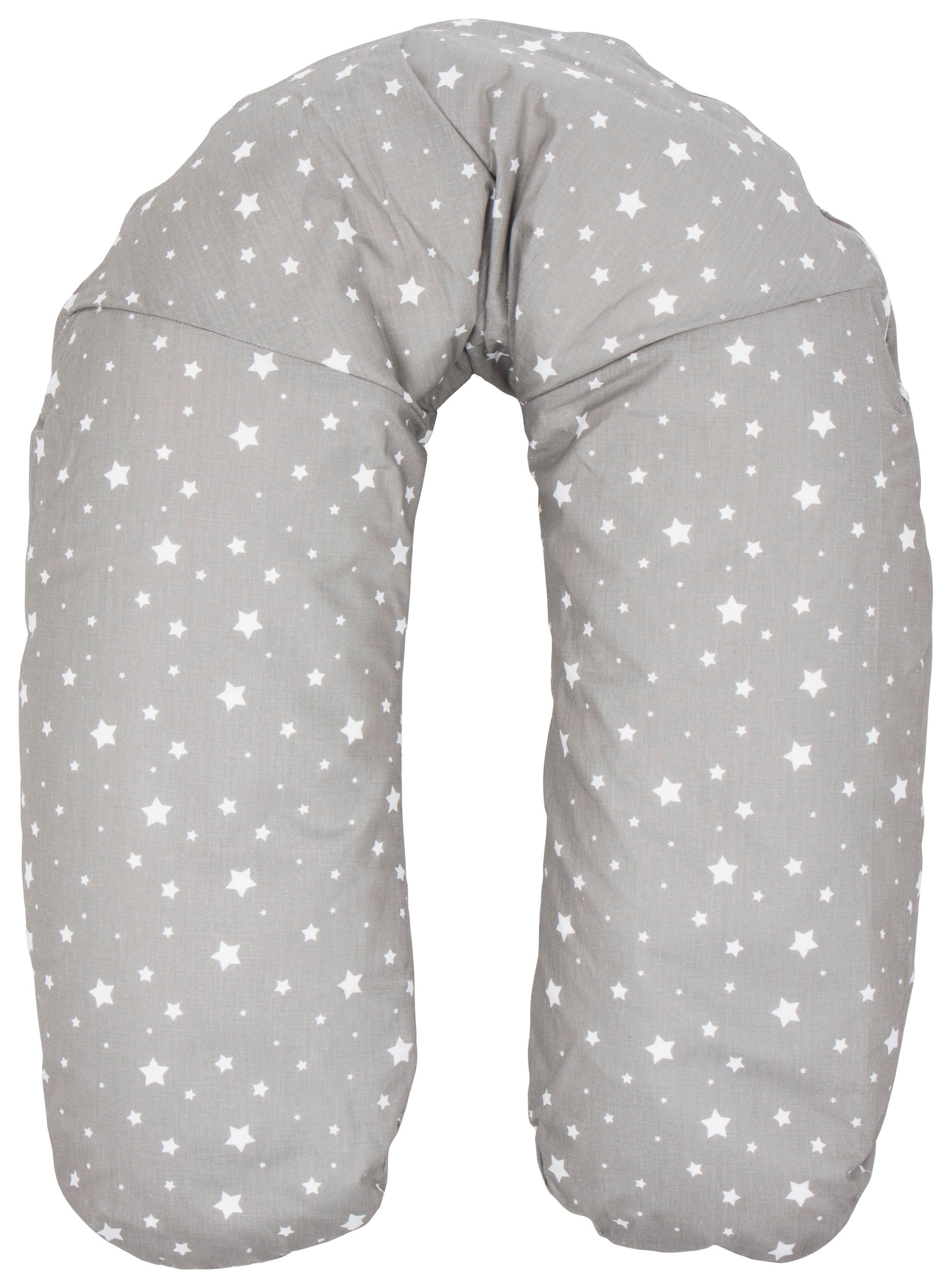 Stillkissen Grau/Weiß L: 160 cm Grau/Weiß Bezug Abnehmbar - Weiß/Grau, MODERN, Textil (160cm) - Fillikid